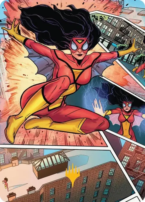 Spider-Woman, Stunning Savior Art Card - Gold Stamped Planeswalker Symb