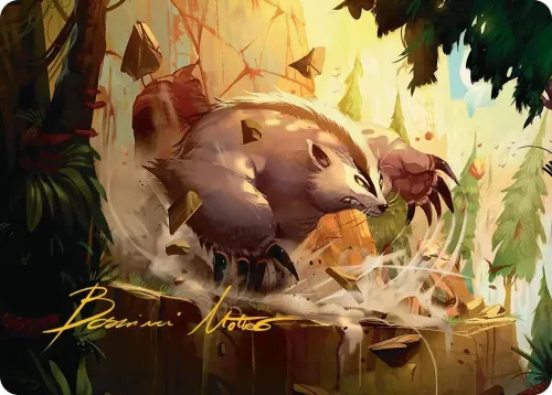 Badgermole Art Card - Gold Stamped Signature