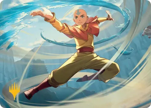 Aang, Swift Savior Art Card - Gold Stamped Planeswalker Symb