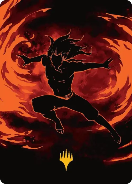 Ozai, the Phoenix King Art Card - Gold Stamped Planeswalker Symb