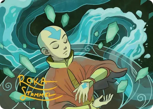 Aang, at the Crossroads Art Card - Gold Stamped Signature