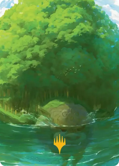 Forest Art Card - Gold Stamped Planeswalker Symb