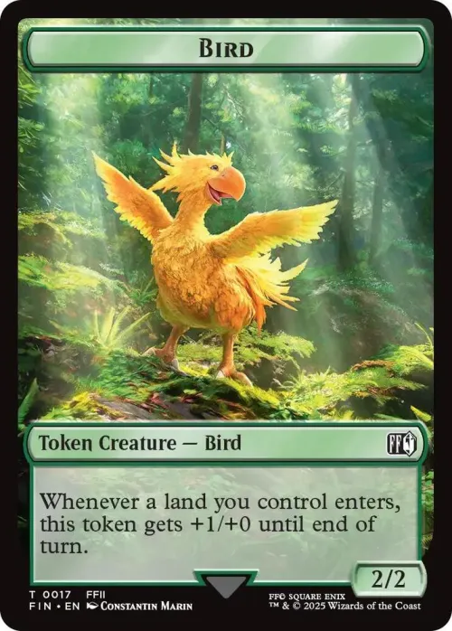 Bird (0017) // Wizard (0015) Double-Sided Token - Foil