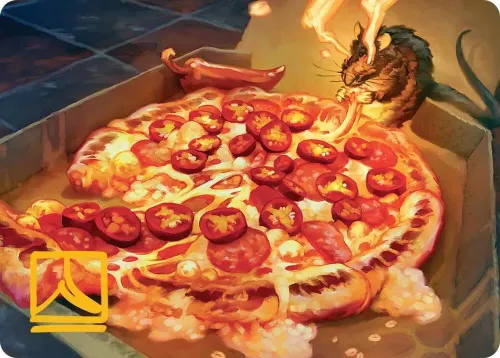 Spicy Oatmeal Pizza Art Card - Gold Stamped Signature