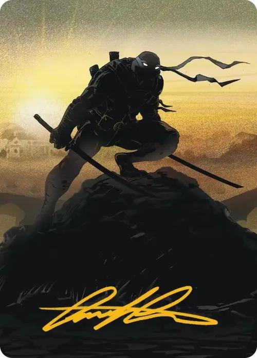 Leonardo, Sewer Samurai Art Card - Gold Stamped Signature