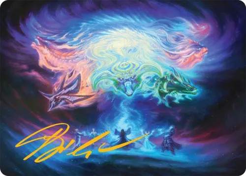 Call the Spirit Dragons Art Card - Gold Stamped Signature