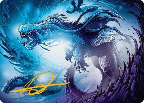 Roiling Dragonstorm Art Card - Gold Stamped Signature
