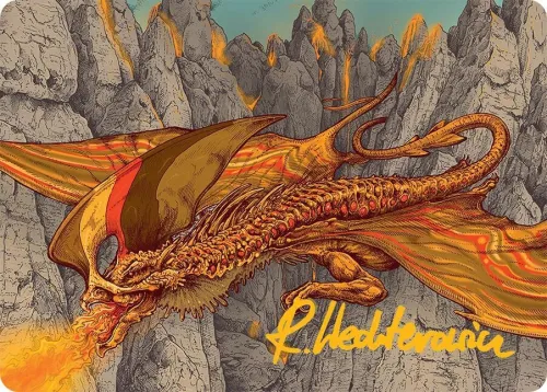 Magmatic Hellkite Art Card - Gold Stamped Signature