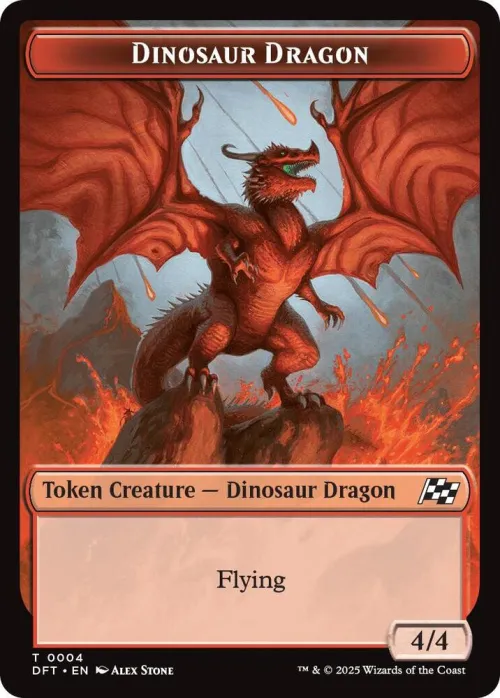 Dinosaur Dragon // Treasure Double-Sided Token - Foil