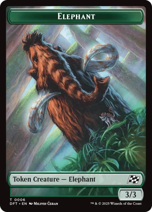 Elephant // Zombie (0003) Double-Sided Token - Foil