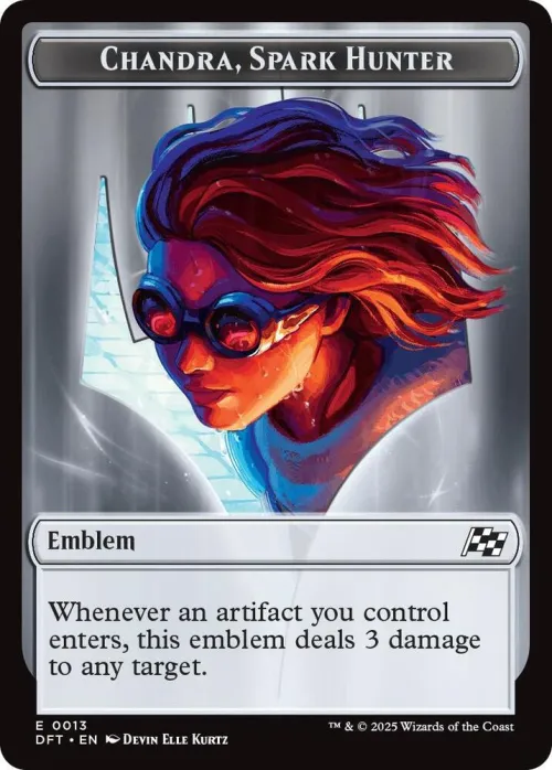 Emblem - Chandra, Spark Hunter // Vehicle Double-Sided Token - Foil