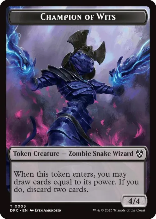 Champion of Wits // Zombie (0003) Double-Sided Token - Foil