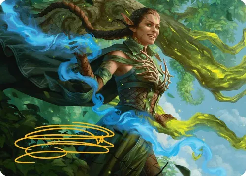 Nissa, Worldsoul Speaker Art Card - Gold Stamped Signature