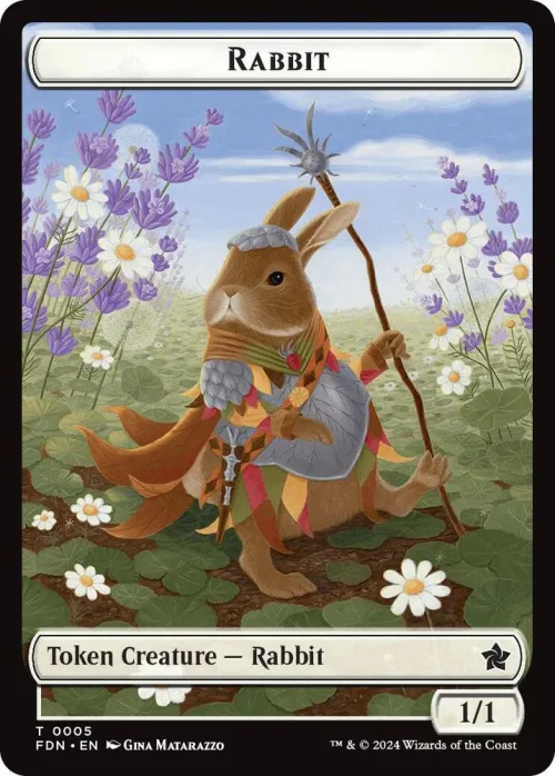 Rabbit // Soldier Double-Sided Token - Foil