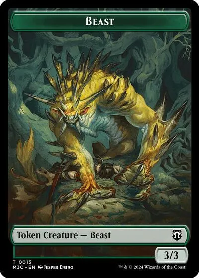 Beast (0015) (Ripple Foil) // Insect (0025) Double-Sided Token - Ripple Foil