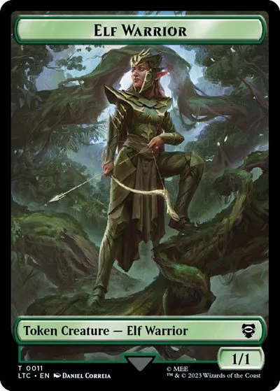 Elf Warrior // Treasure Double-Sided Token - Normal Elf Warrior Treasure Do