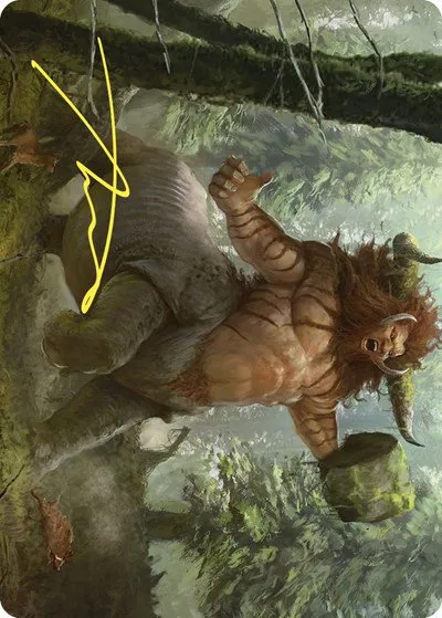 Stonehoof Chieftain Art Card - Gold Stamped Signature