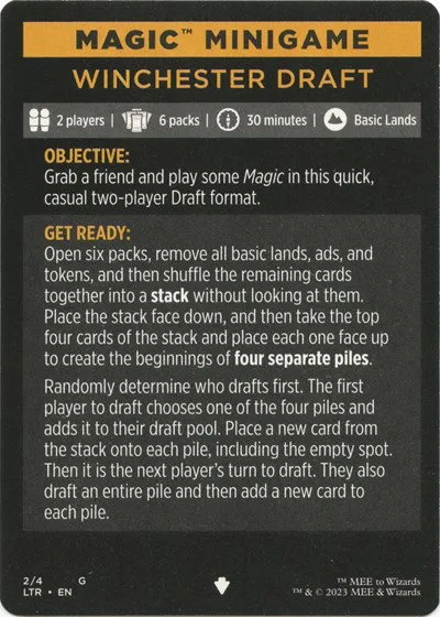 Magic Minigame: Winchester Draft - Normal Magic Minigame Winchest