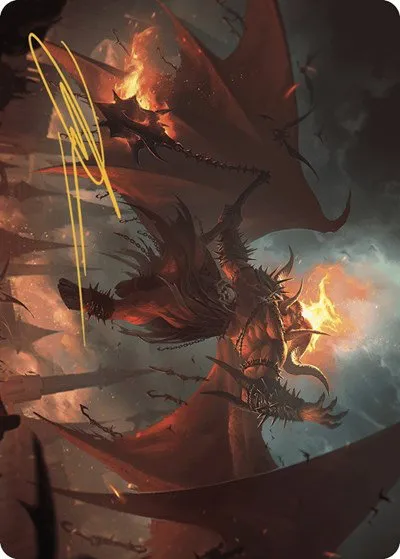 Rakdos, Patron of Chaos Art Card - Gold Stamped Signature