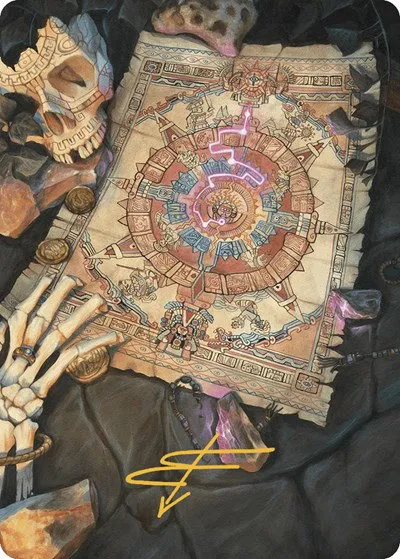 Map Token Art Card - Gold Stamped Signature