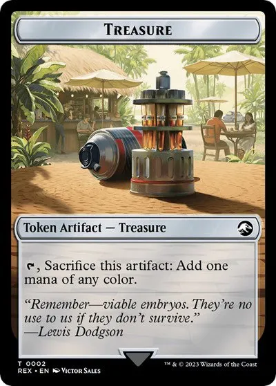 Treasure (0002) // Dinosaur (0009) Double-Sided Token