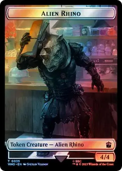 Alien Rhino // Alien Salamander Double-Sided Token - Surge Foil