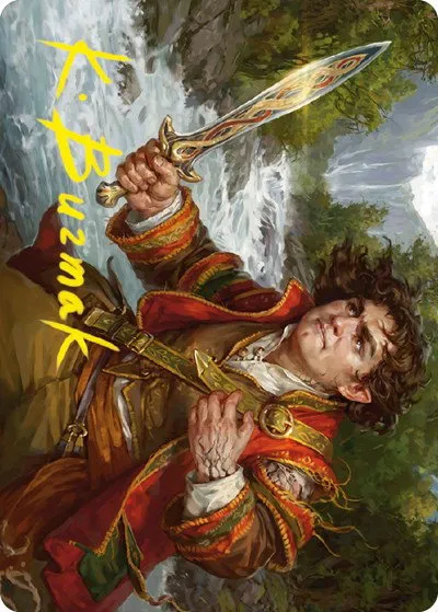 Frodo Baggins Art Card - 16 81 Gold Stamped Signature