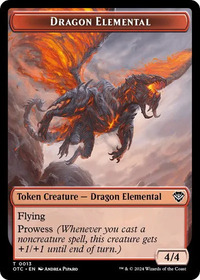 Dragon Elemental // Bird Illusion Double-Sided Token