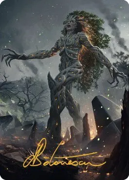 Titania, Gaea Incarnate Art Card - Gold Stamped Signature