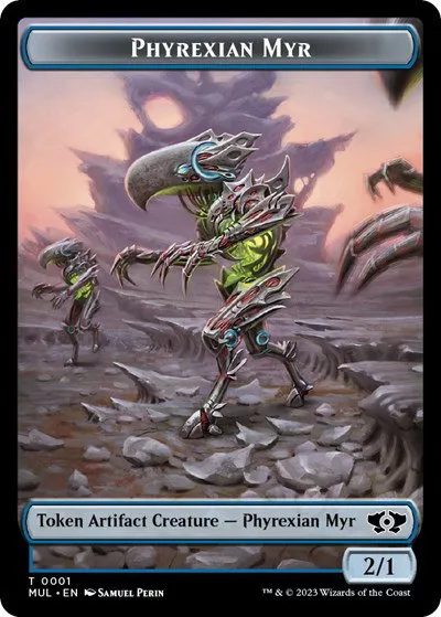 Phyrexian Myr // Phyrexian Hydra (0011) Double-Sided Token - Foil Phyrexian Myr Phyrexian H