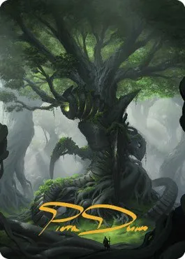 Forest Art Card - Gold Stamped Signature