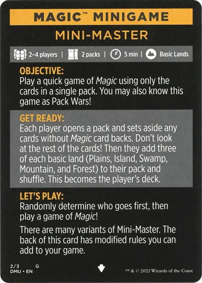 Magic Minigame: Mini-Master - Normal Magic Minigame Mini Mas