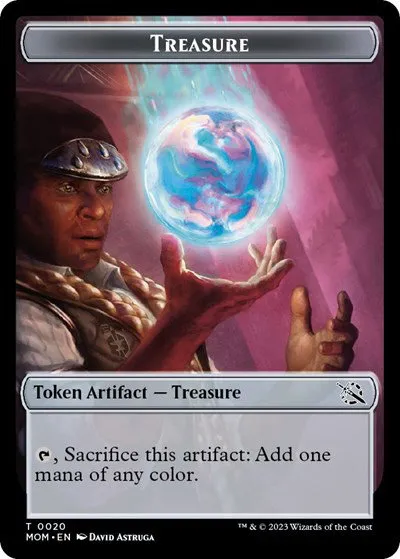Treasure (0020) // Emblem - Teferi Akosa of Zhalfir Double-Sided Token