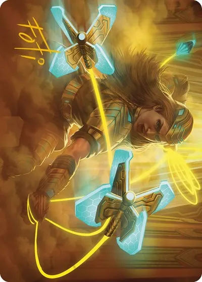 Bladehold War-Whip Art Card - Gold Stamped Signature