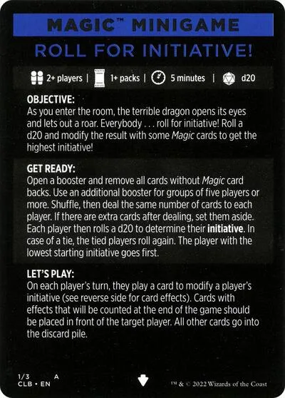 Magic Minigame: Roll for Initiative! - Normal Magic Minigame Roll For