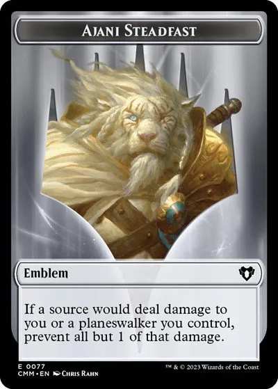 Emblem - Ajani Steadfast // Wizard Double-Sided Token