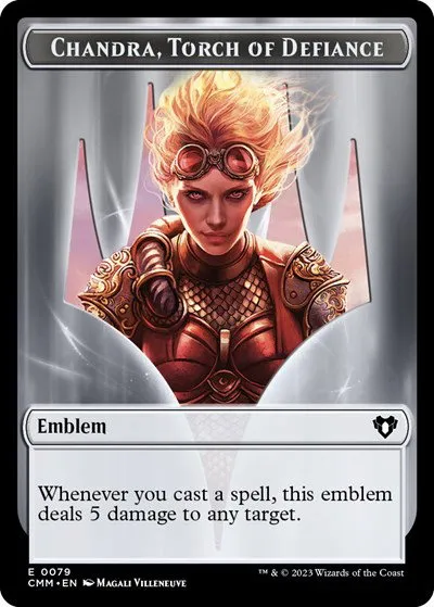 Emblem - Chandra, Torch of Defiance // Wizard Double-Sided Token