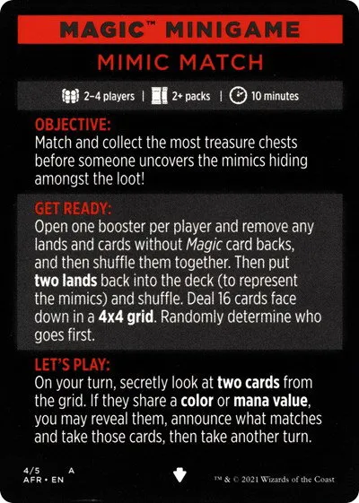 Magic Minigame: Mimic Match - Normal Magic Minigame Mimic Ma
