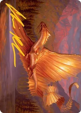 Adult Gold Dragon Art Card - Gold Stamped Signature