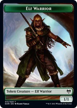Elf Warrior // Giant Wizard Double-Sided Token