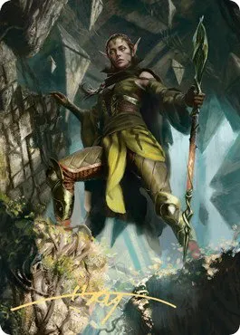 Nissa of Shadowed Boughs Art Card - Gold Stamped Signature