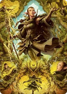 Nissa of Shadowed Boughs Art Card - Gold Stamped Signature
