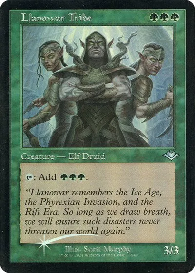 Llanowar Tribe - Retro Frame Foil Etched