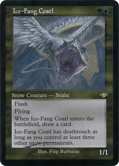 Ice-Fang Coatl - Retro Frame Foil Etched