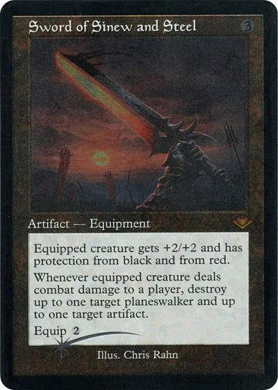 Sword of Sinew and Steel - Retro Frame Foil Etched
