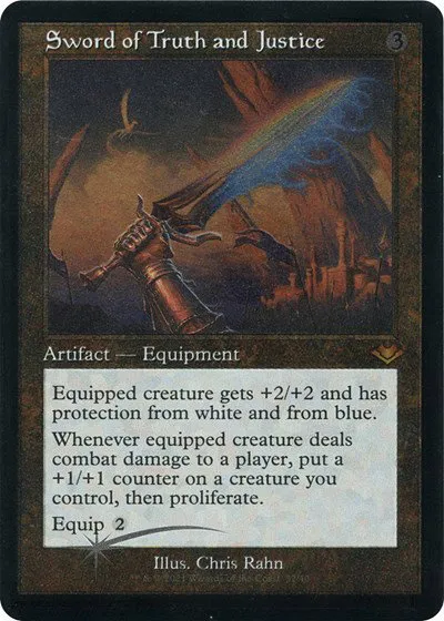 Sword of Truth and Justice - Retro Frame Foil Etched