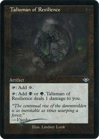 Talisman of Resilience - Retro Frame Foil Etched
