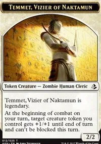Temmet, Vizier of Naktamun // Zombie Double-Sided Token
