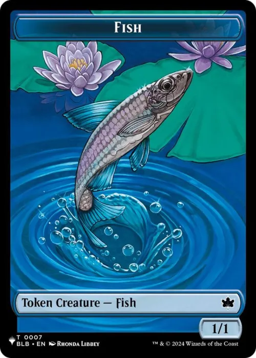 Fish (BLB) // Treasure (MH3) Double-sided Token - Blb Mh3