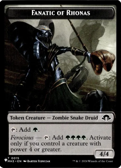 Fanatic of Rhonas // Elemental Double-Sided Token - Normal Fanatic Of Rhonas Eleme